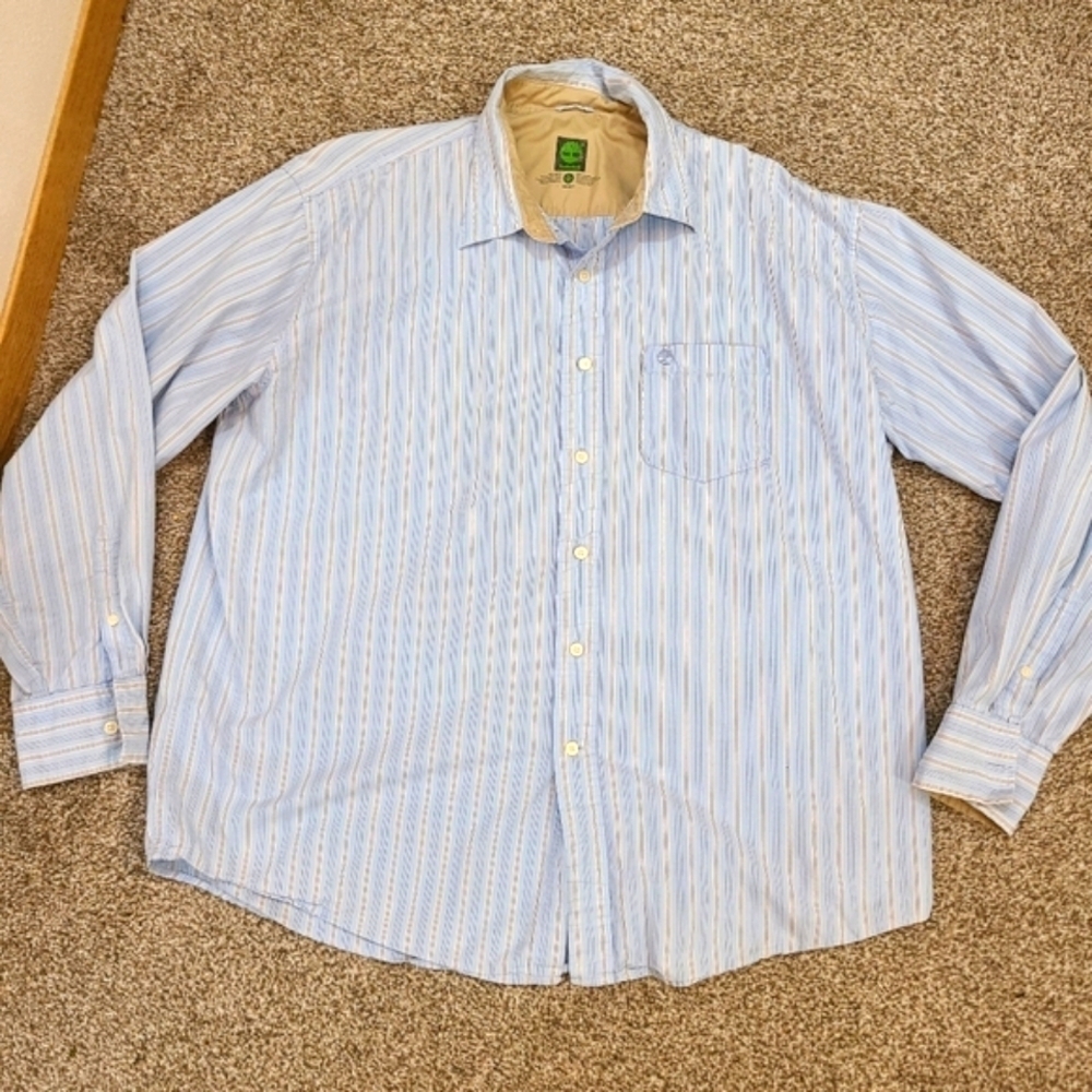 Timberland Striped Button Up Pocket Shirt